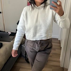 Outdoor voices white cotton hoodie